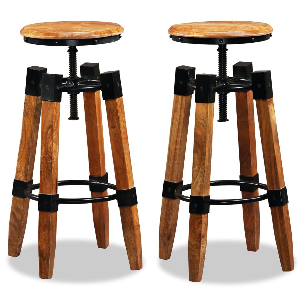 Bar Stools 2 pcs Solid Mango Wood at Set Shop and Smile