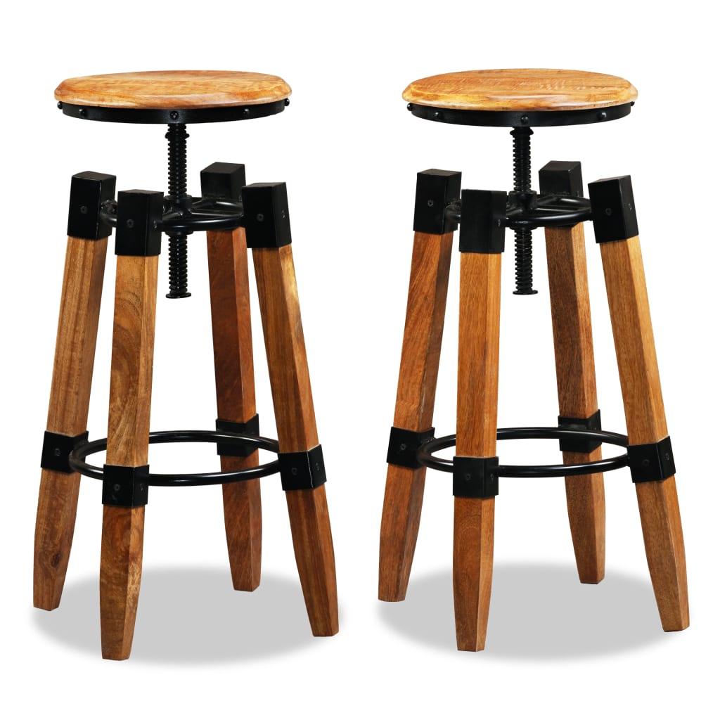 Bar Stools 2 pcs Solid Mango Wood at Set Shop and Smile