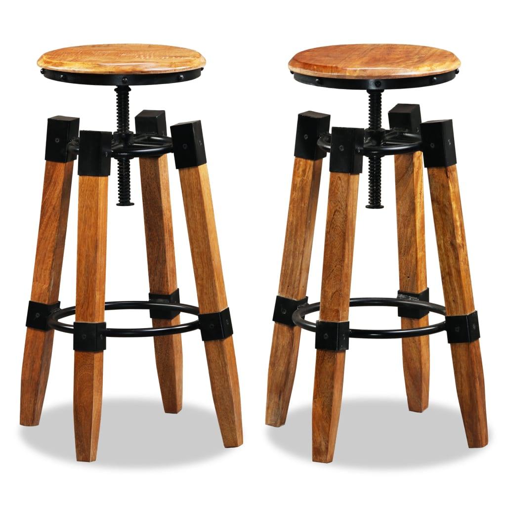 Bar Stools 2 pcs Solid Mango Wood at Set Shop and Smile