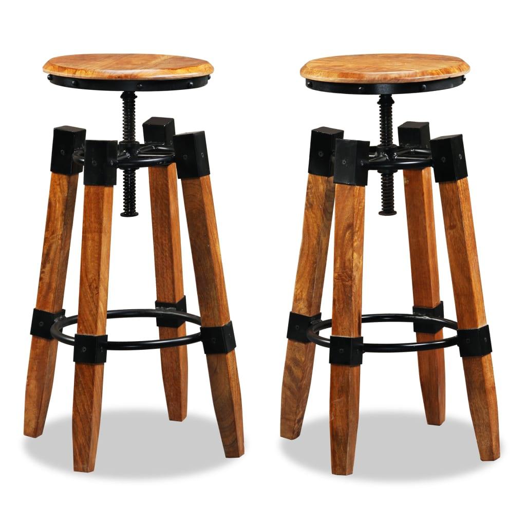 Bar Stools 2 pcs Solid Mango Wood at Set Shop and Smile