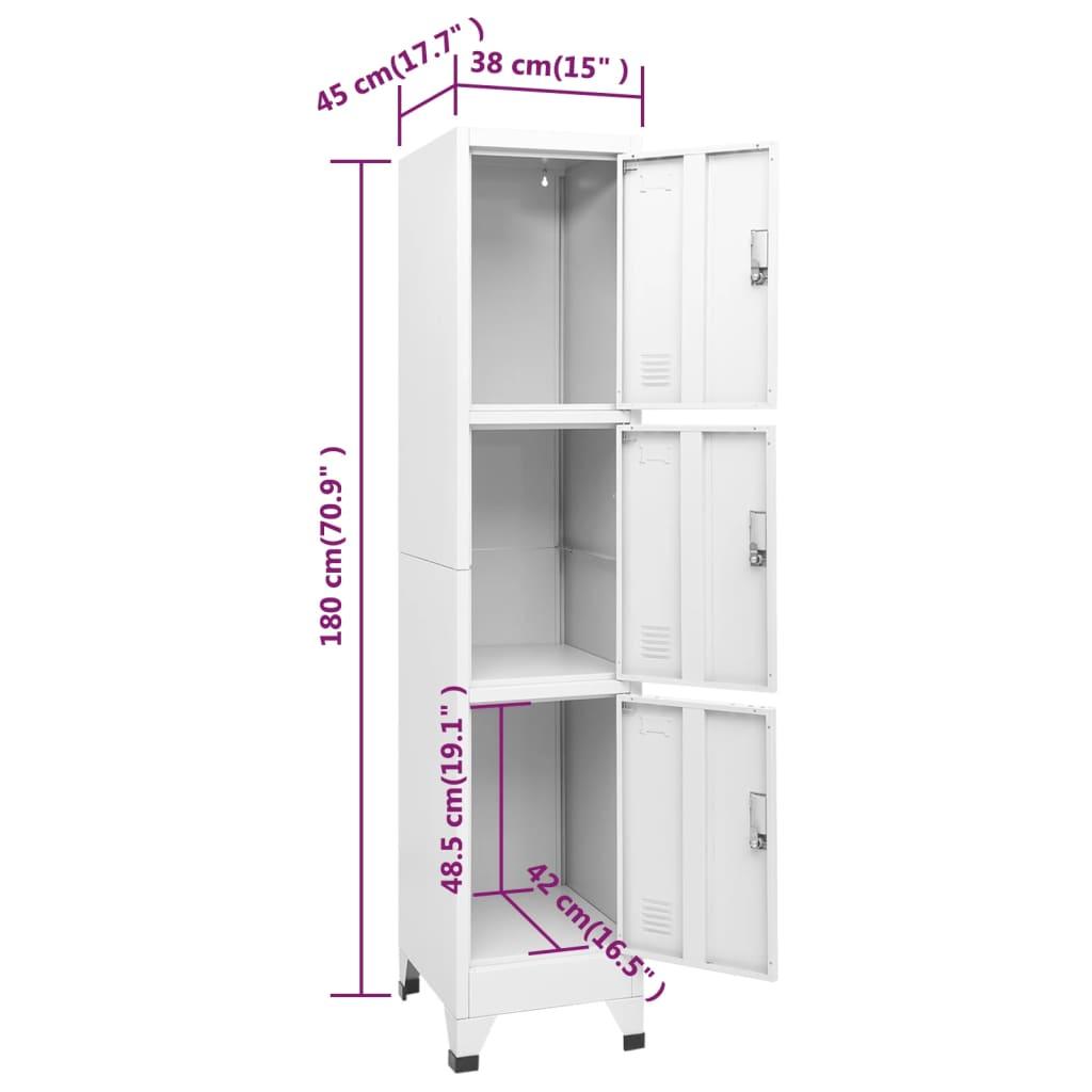 Locker Cabinet with 3 Compartments 15"x17.7"x70.9" at Set Shop and Smile