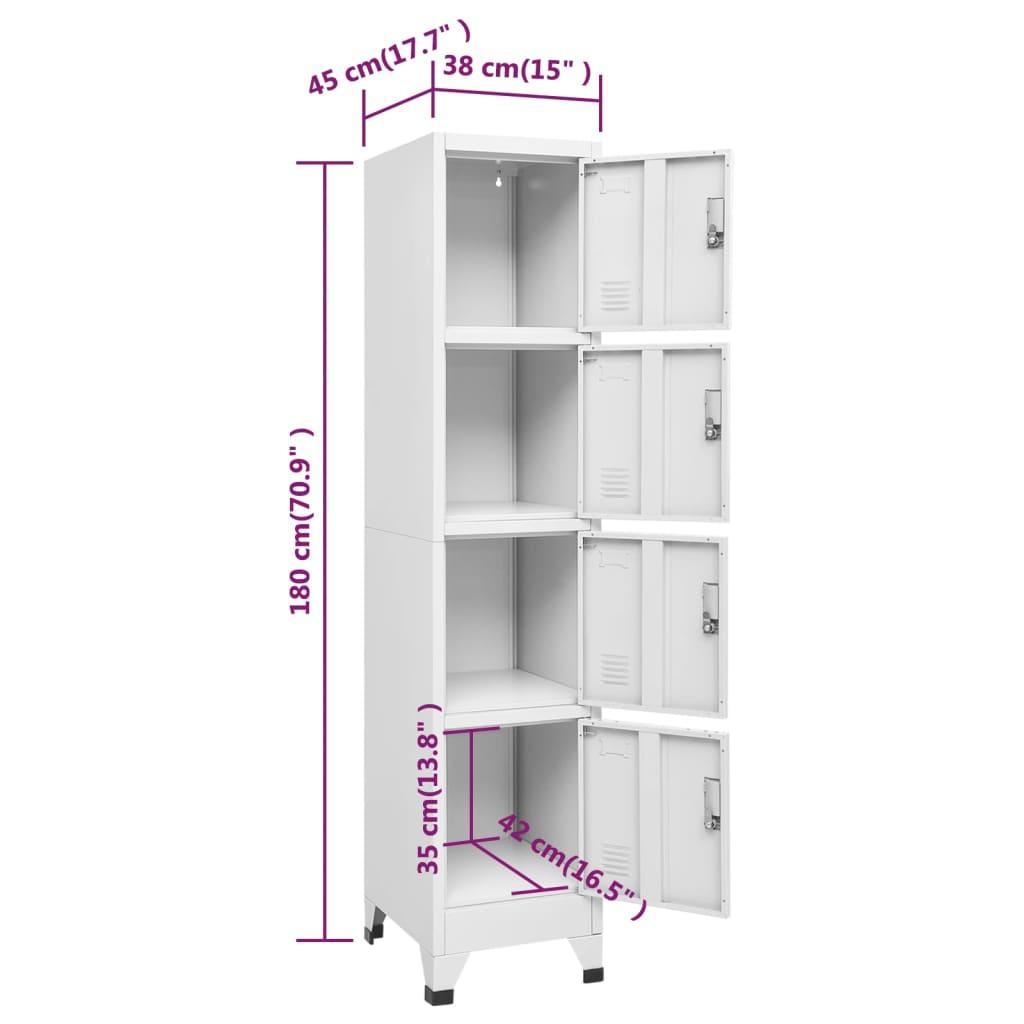 Locker Cabinet with 4 Compartments 15"x17.7"x70.9" at Set Shop and Smile