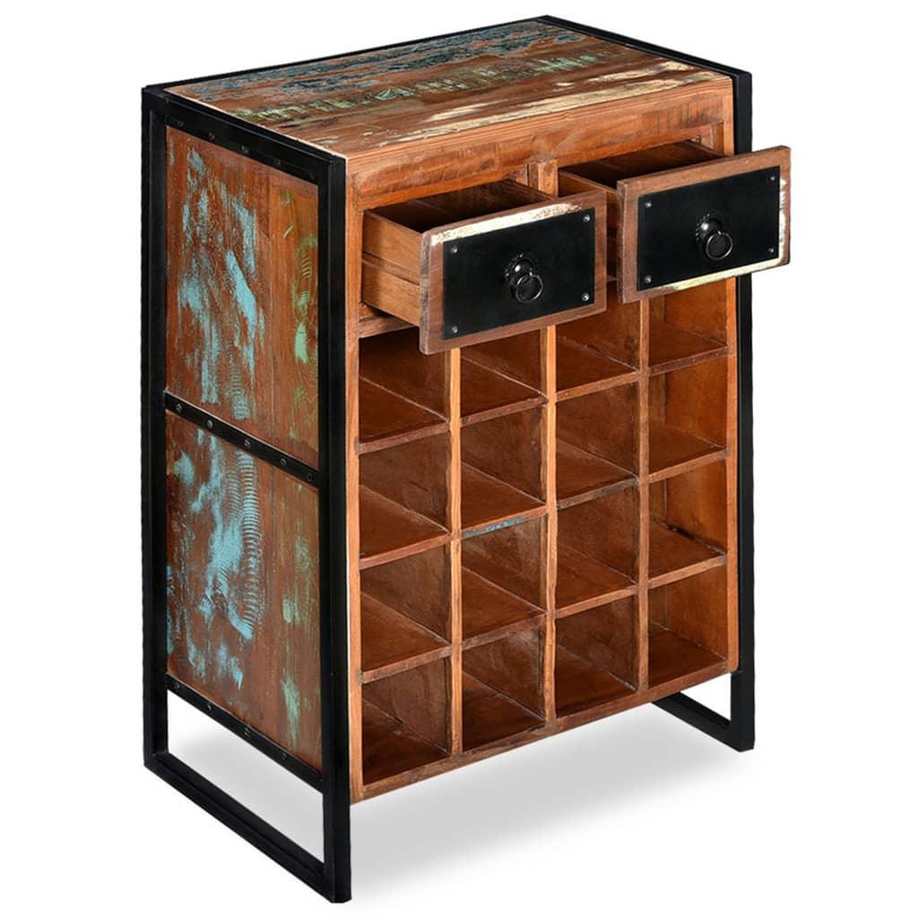 Wine Rack for 16 Bottles Solid Reclaimed Wood at Set Shop and Smile