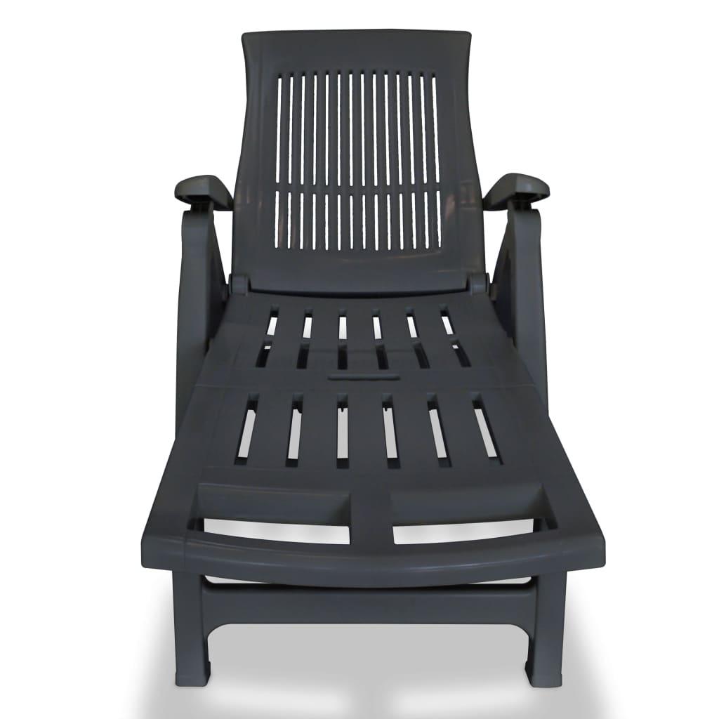 Sun Lounger with Footrest Plastic Anthracite at Set Shop and Smile