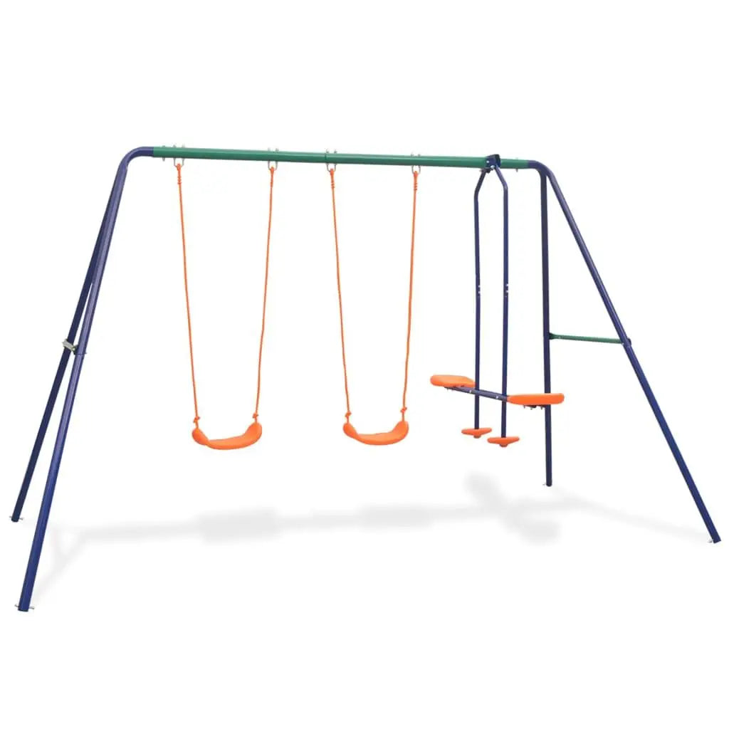 Swing Set with 4 Seats Orange at Set Shop and Smile