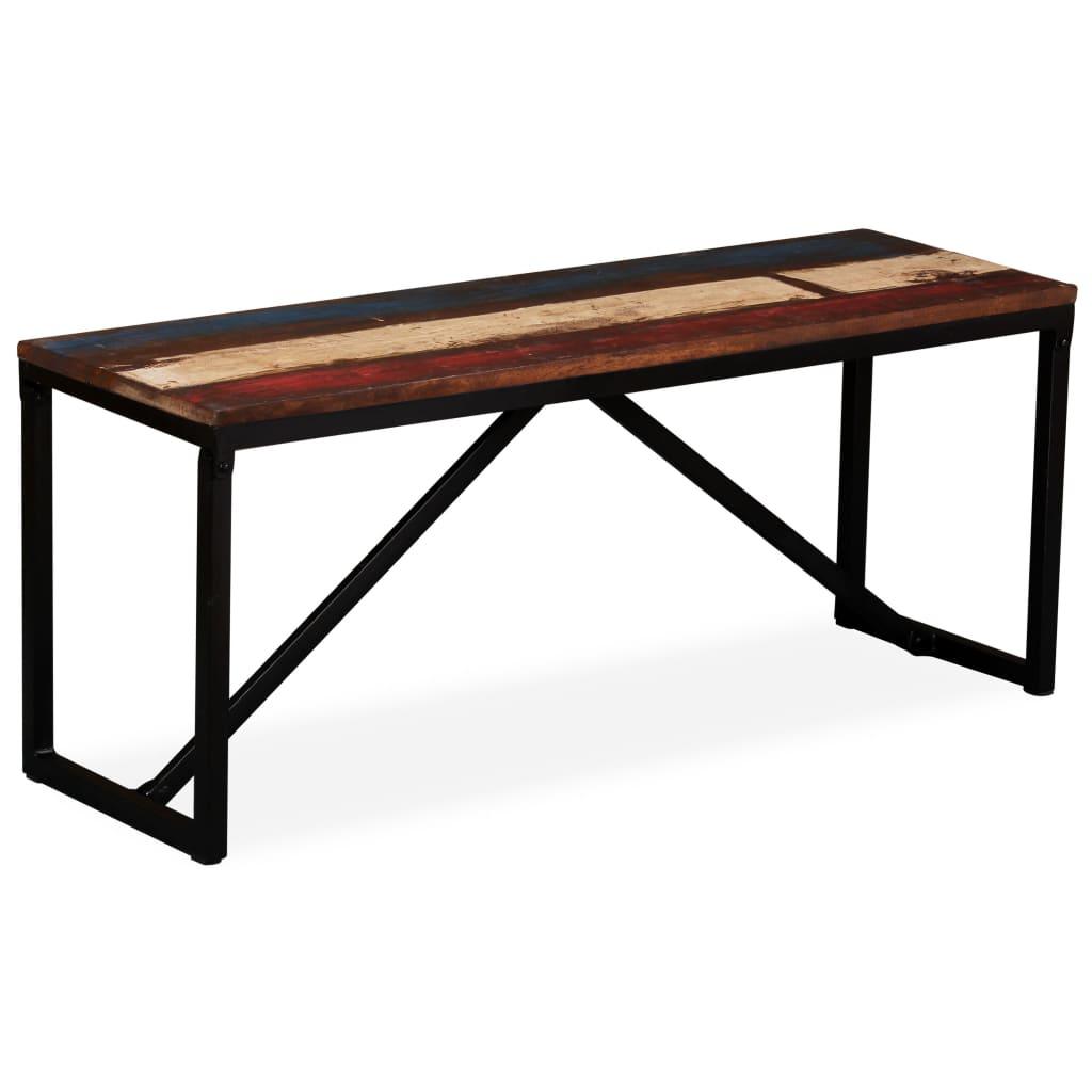 Bench Solid Reclaimed Wood 43.3"x13.8"x17.7" at Set Shop and Smile