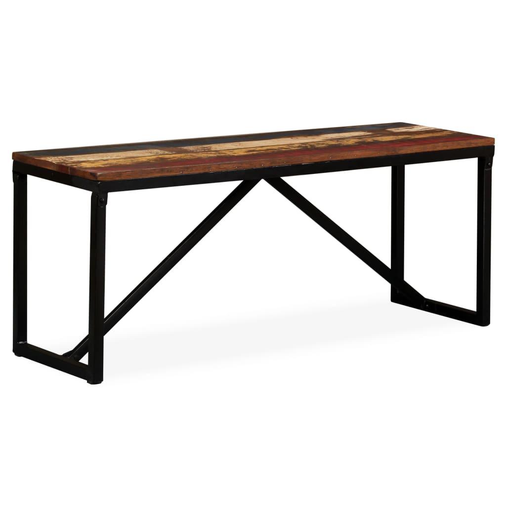 Bench Solid Reclaimed Wood 43.3"x13.8"x17.7" at Set Shop and Smile