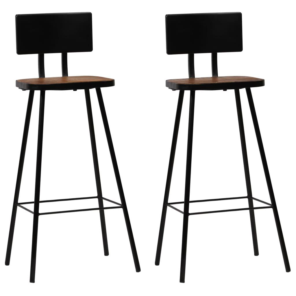 Bar Stools 2 pcs Solid Reclaimed Wood at Set Shop and Smile