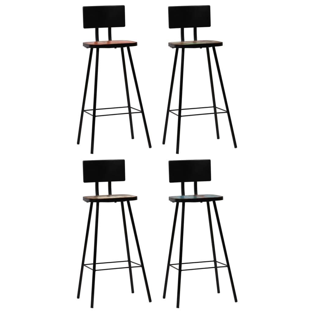 Bar Stools 4 pcs Solid Reclaimed Wood at Set Shop and Smile