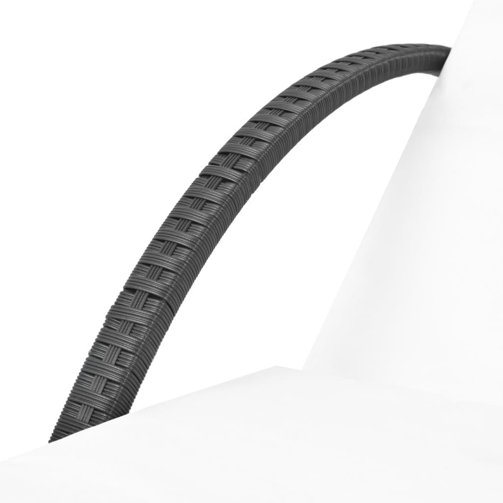 Sun Loungers 2 pcs with Table Poly Rattan Black at Set Shop and Smile