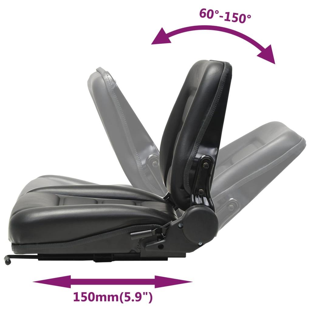 Forklift & Tractor Seat with Adjustable Backrest Black at Set Shop and Smile