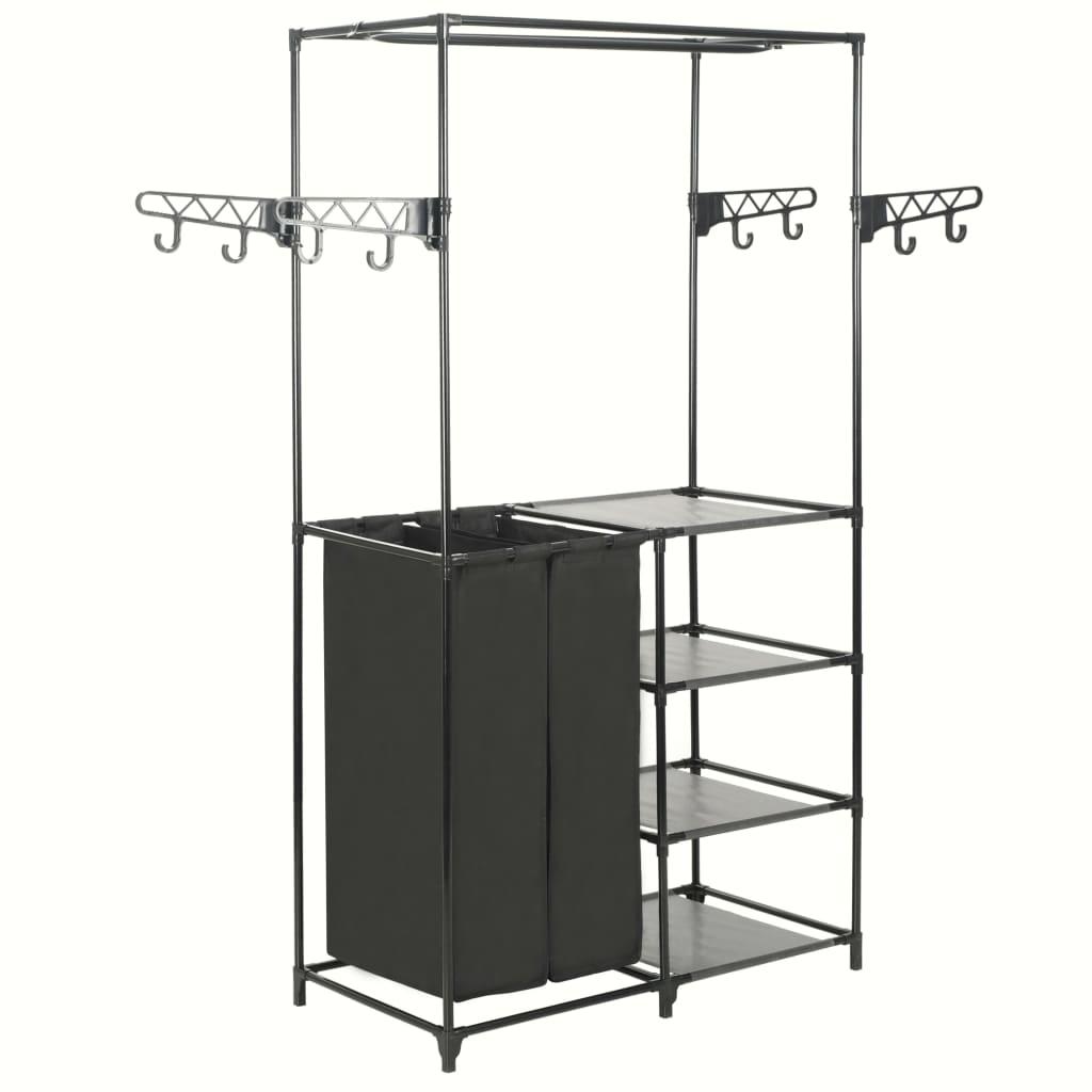Clothes Rack Steel and Non-woven Fabric 34.3"x17.3"x62.2" Black at Set Shop and Smile