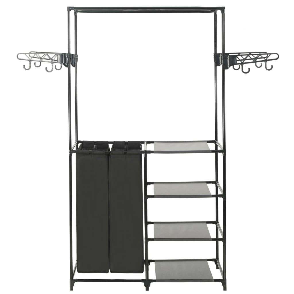 Clothes Rack Steel and Non-woven Fabric 34.3"x17.3"x62.2" Black at Set Shop and Smile