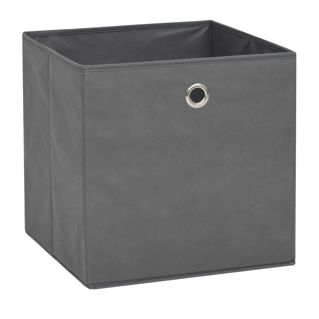 Storage Boxes 4 pcs Non-woven Fabric 12.6"x12.6"x12.6" Gray at Set Shop and Smile