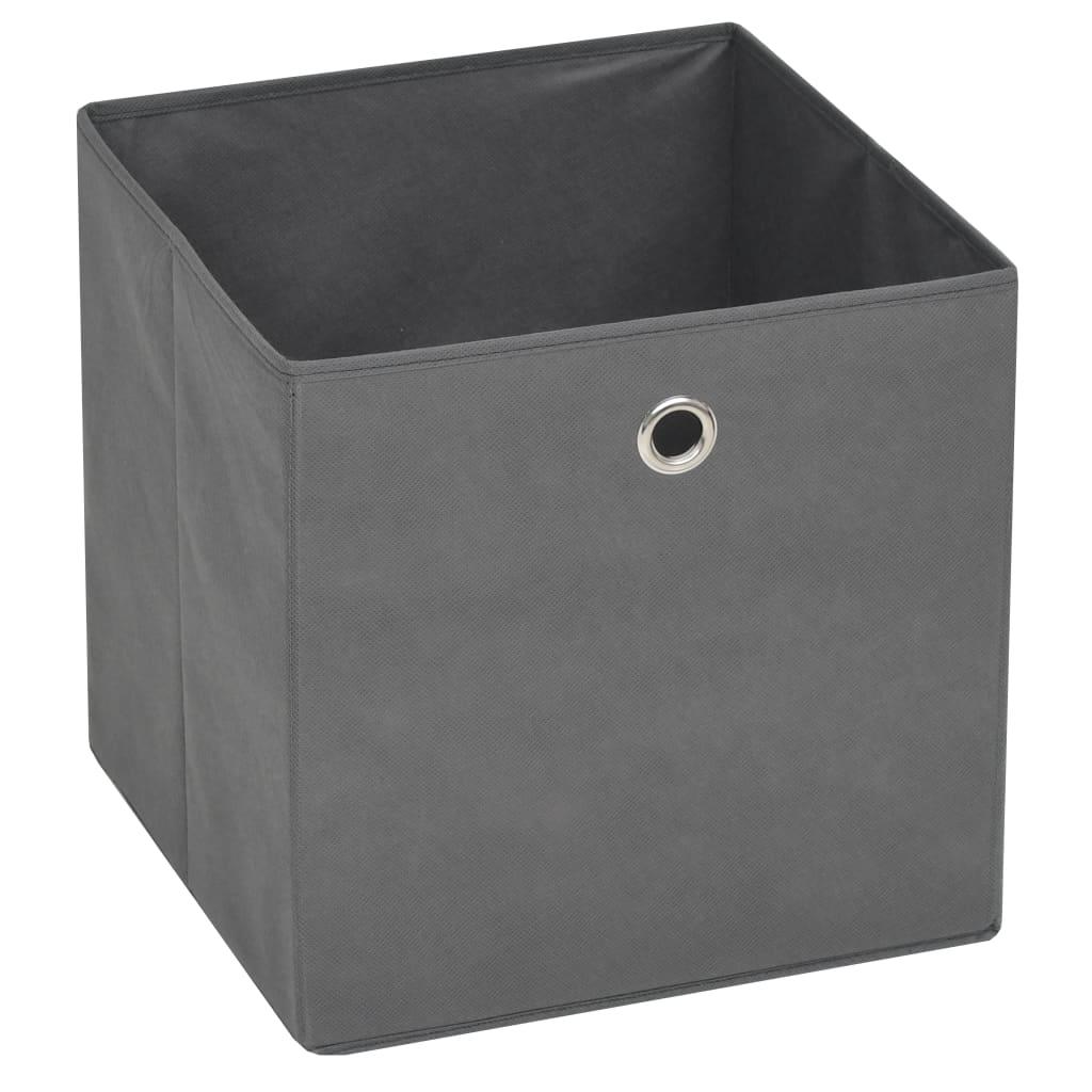 Storage Boxes 4 pcs Non-woven Fabric 12.6"x12.6"x12.6" Gray at Set Shop and Smile