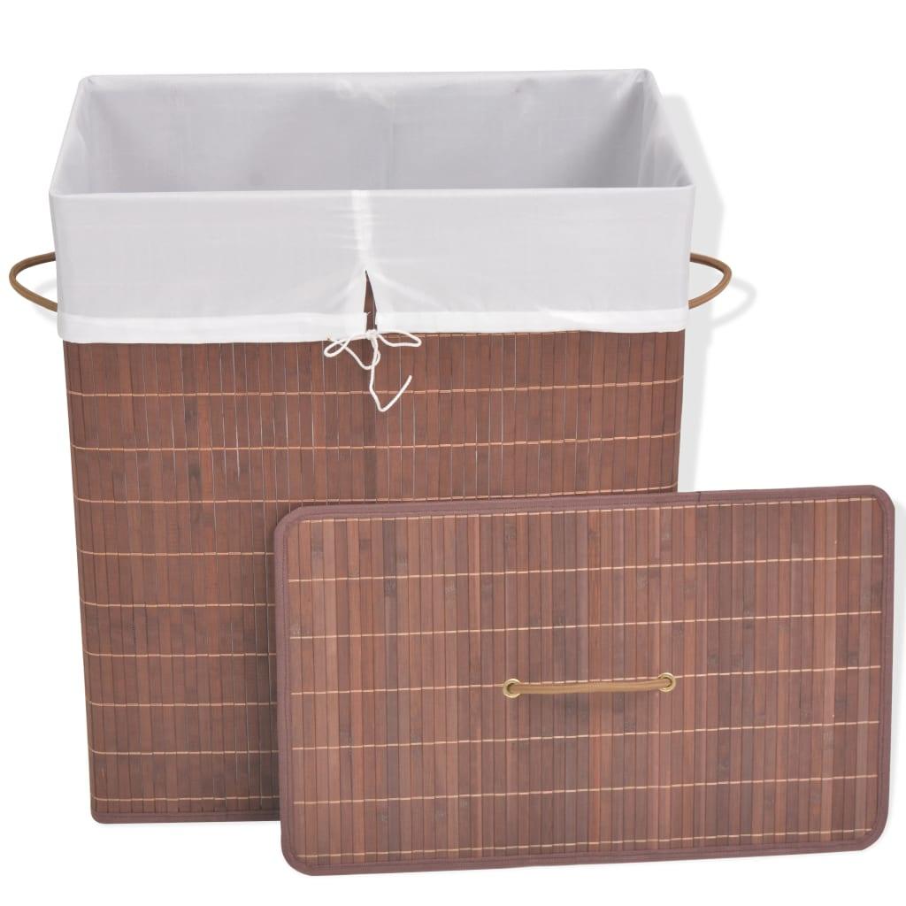 Bamboo Laundry Bin Rectangular Brown at Set Shop and Smile