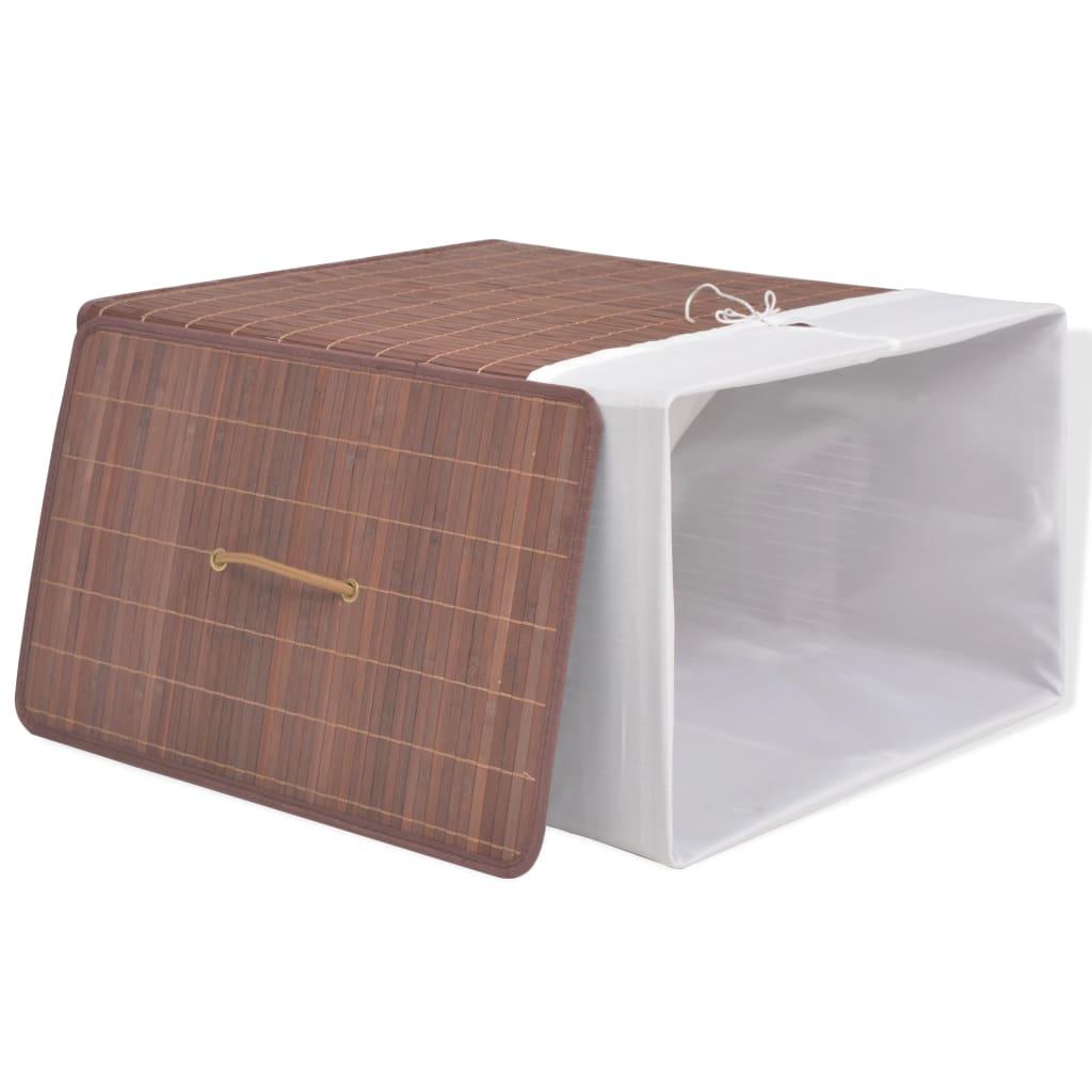 Bamboo Laundry Bin Rectangular Brown at Set Shop and Smile