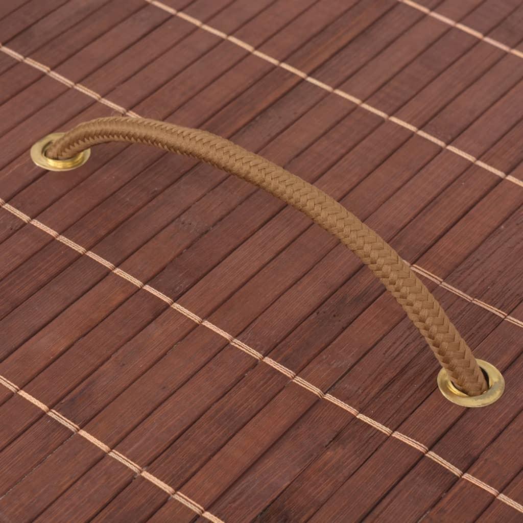 Bamboo Laundry Bin Rectangular Brown at Set Shop and Smile