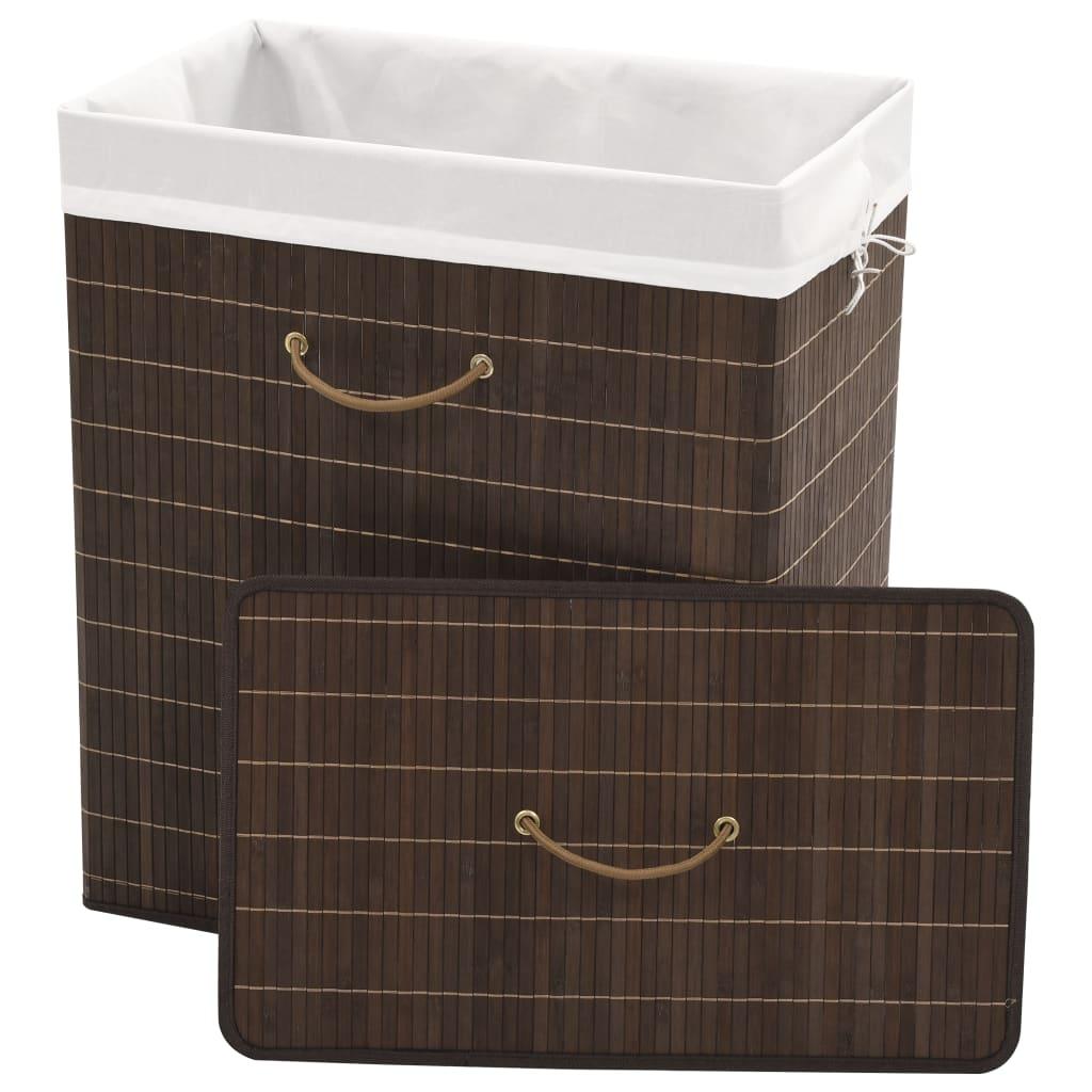 Bamboo Laundry Bin Rectangular Dark Brown at Set Shop and Smile