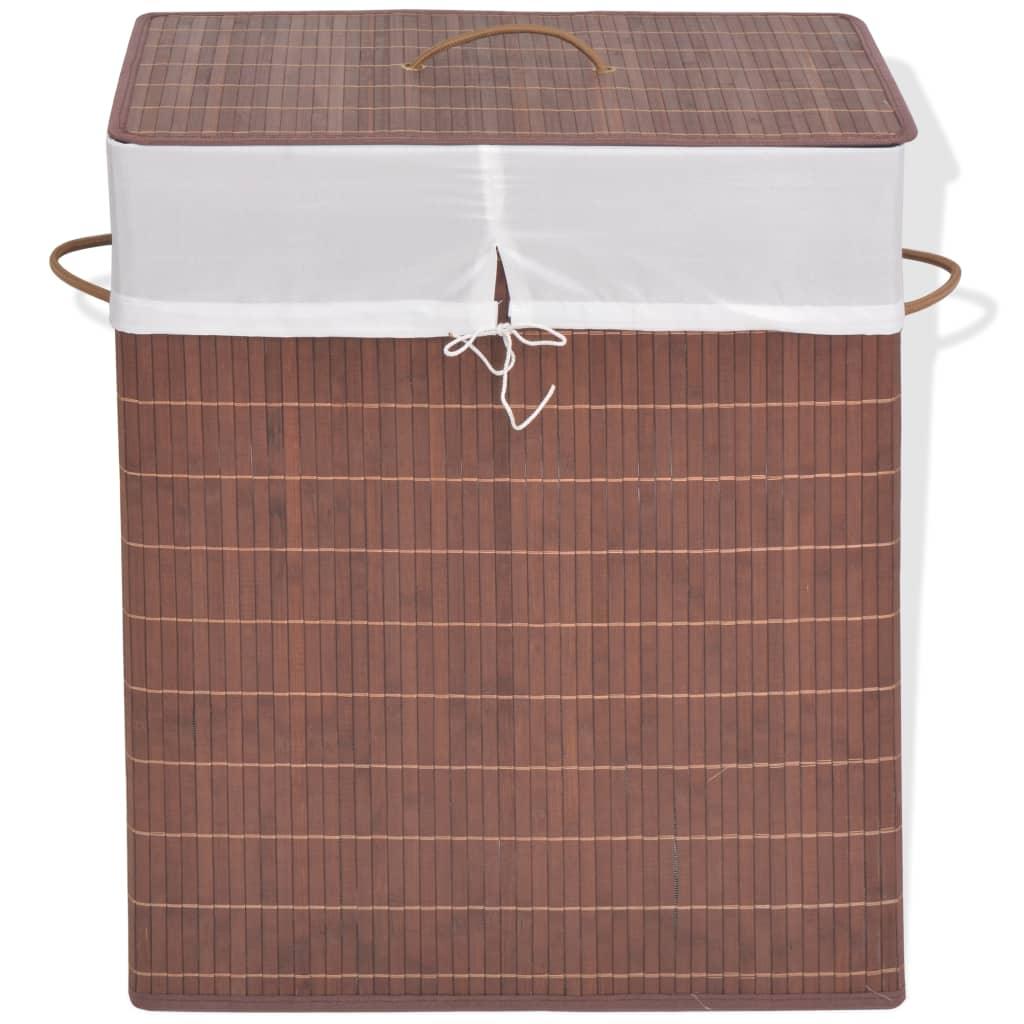Bamboo Laundry Bin Rectangular Brown at Set Shop and Smile