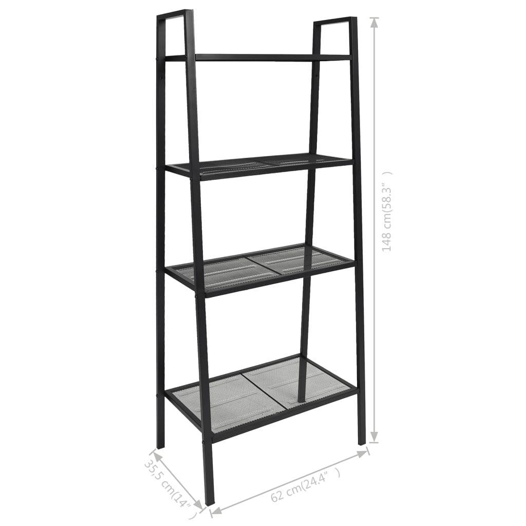 Ladder Bookcase 4 Tiers Metal Black at Set Shop and Smile