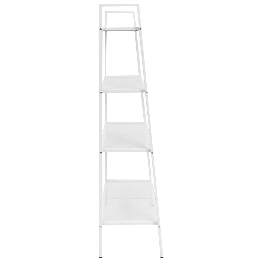 Ladder Bookcase 4 Tiers Metal White at Set Shop and Smile