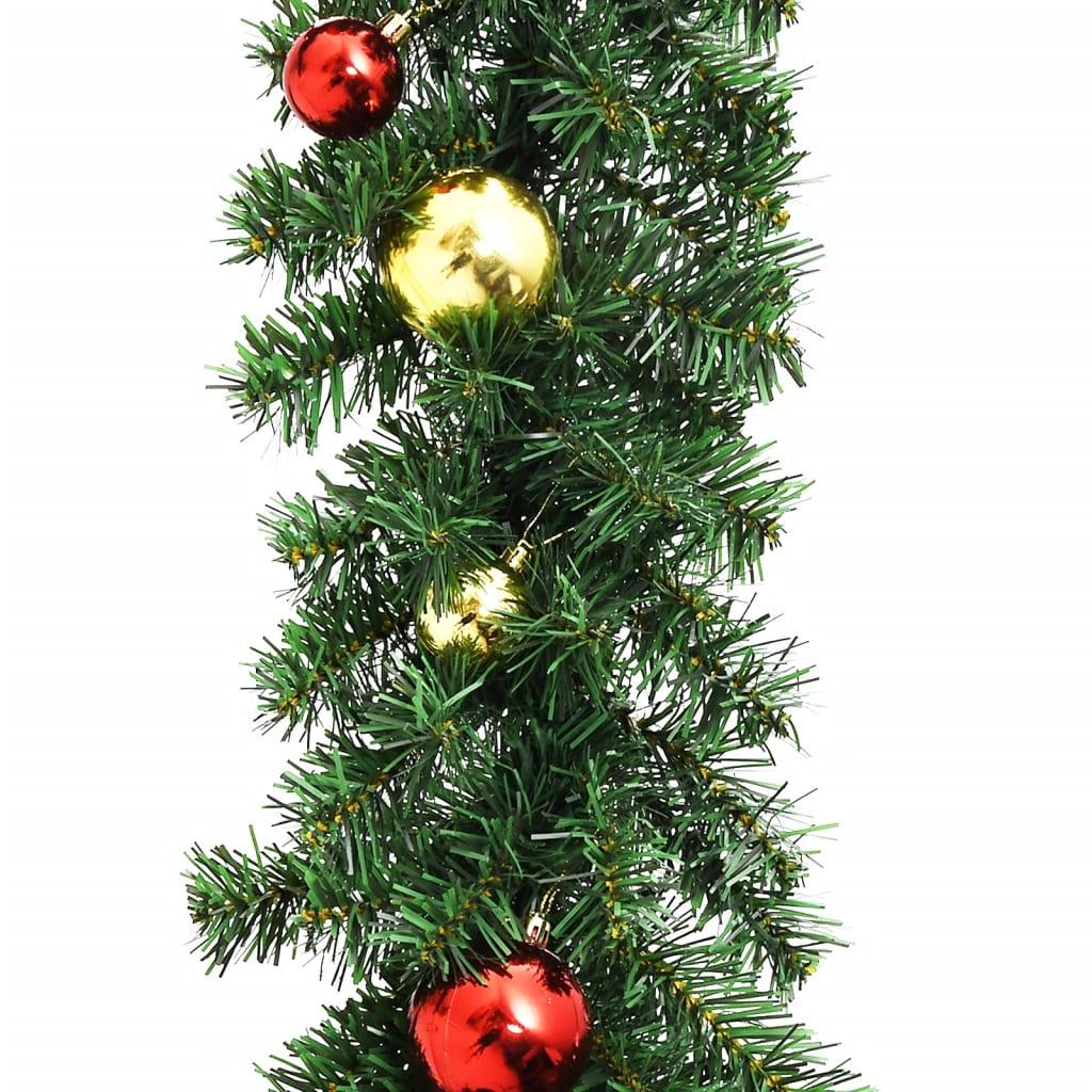 Christmas Garland Decorated with Baubles and LED Lights 16 ft at Set Shop and Smile