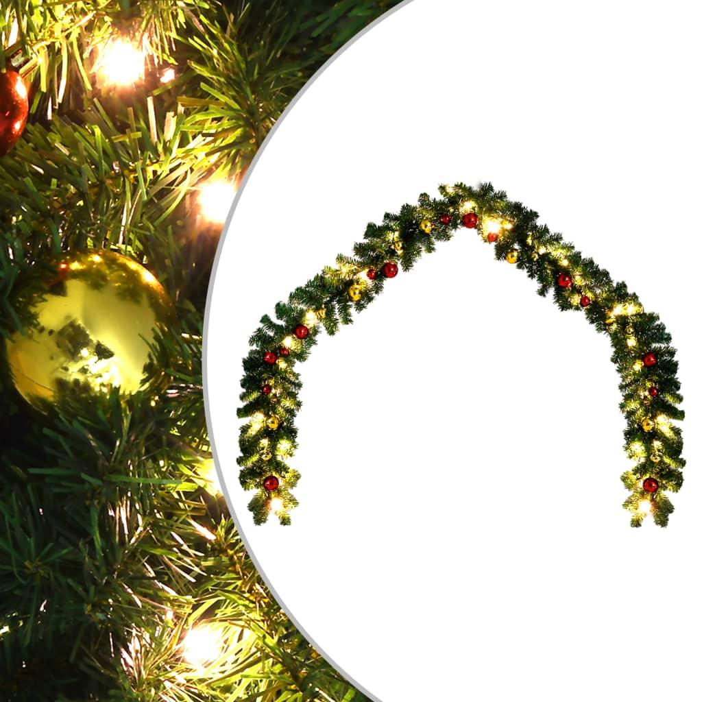 Christmas Garland Decorated with Baubles and LED Lights 787.4" at Set Shop and Smile