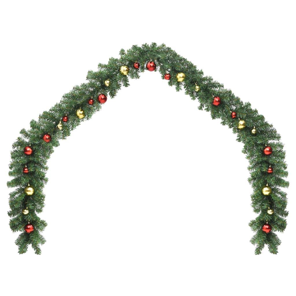 Christmas Garland Decorated with Baubles and LED Lights 787.4" at Set Shop and Smile