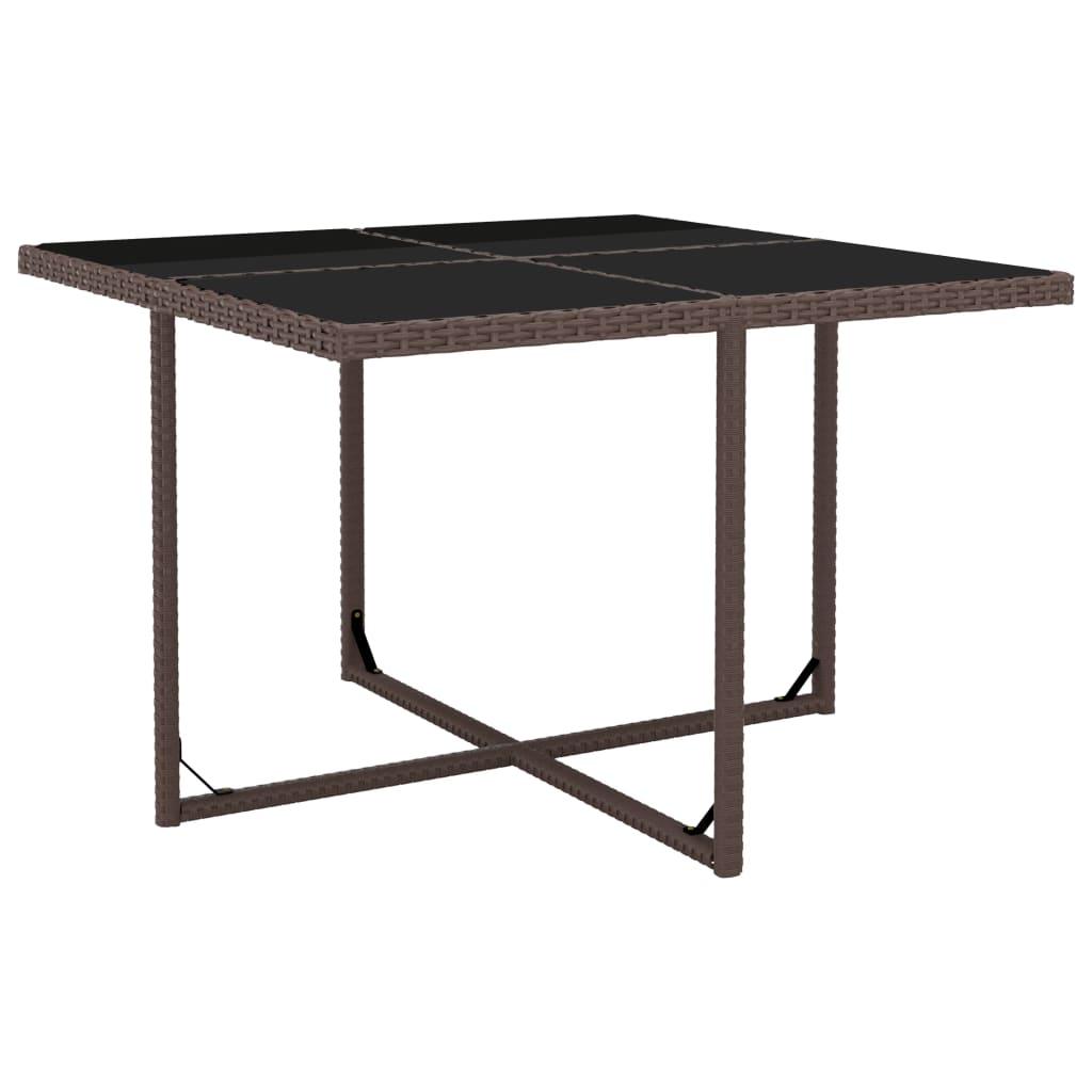 5 Piece Patio Dining Set with Cushions Poly Rattan Brown at Set Shop and Smile