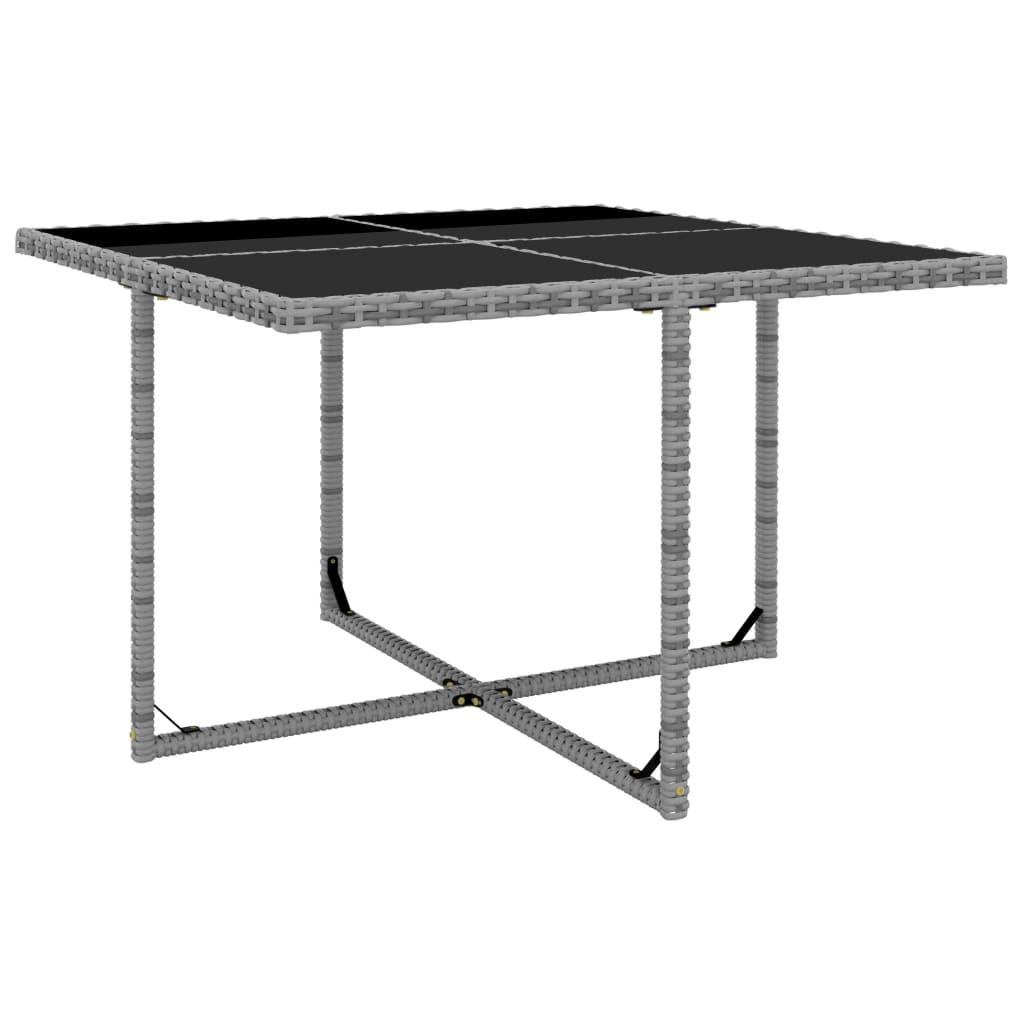 5 Piece Patio Dining Set with Cushions Poly Rattan Gray at Set Shop and Smile