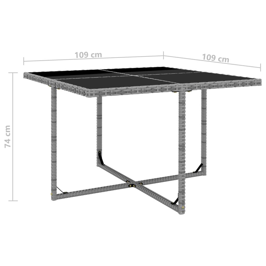 5 Piece Patio Dining Set with Cushions Poly Rattan Gray at Set Shop and Smile