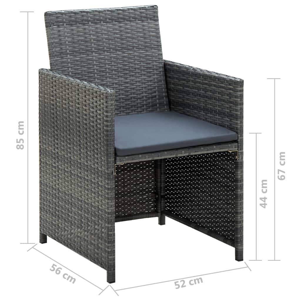 4 Piece Patio Lounge with Cushions Set Poly Rattan Gray at Set Shop and Smile