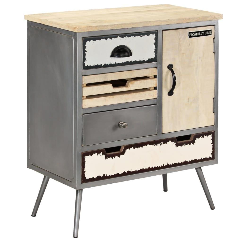 Sideboard Solid Mango Wood and Steel 25.6"x13"x29.9" at Set Shop and Smile