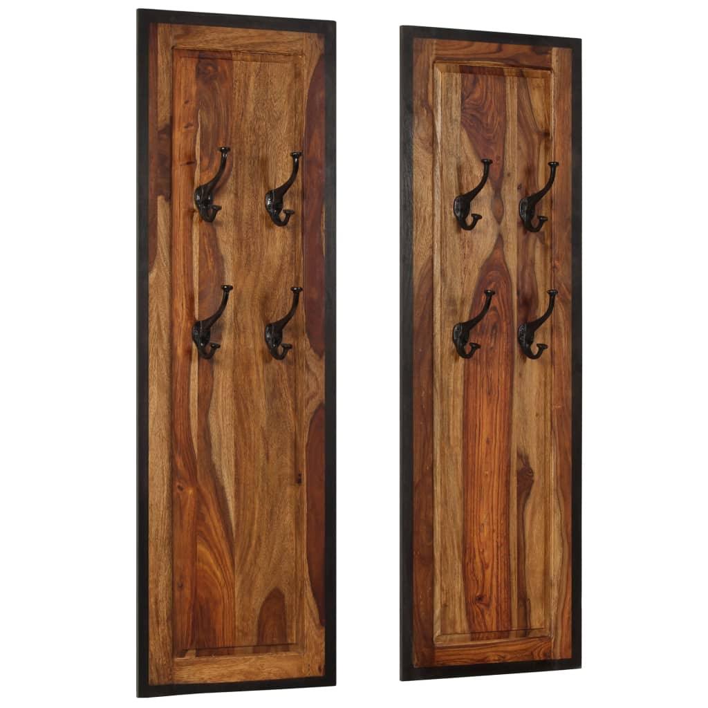 Coat Racks 2 pcs Solid Sheesham Wood at Set Shop and Smile