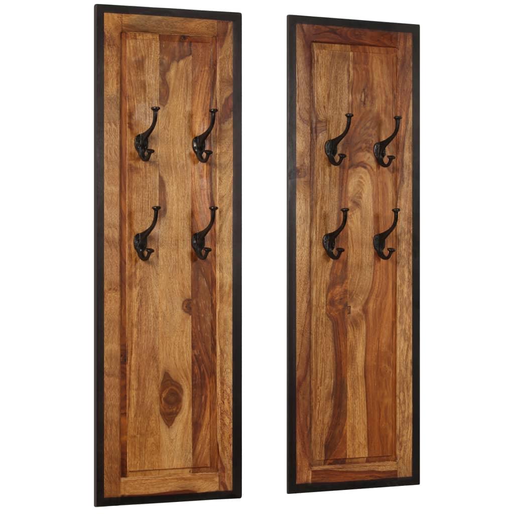 Coat Racks 2 pcs Solid Sheesham Wood at Set Shop and Smile
