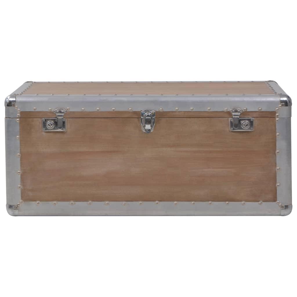 Storage Box Solid Fir Wood 35.8"x20.5"x15.7" Brown at Set Shop and Smile
