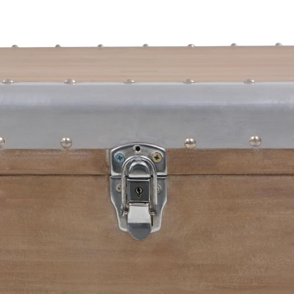 Storage Box Solid Fir Wood 35.8"x20.5"x15.7" Brown at Set Shop and Smile