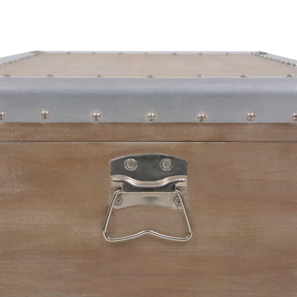 Storage Box Solid Fir Wood 35.8"x20.5"x15.7" Brown at Set Shop and Smile