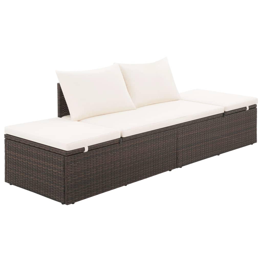 Patio Bed Brown 76.8"x23.6" Poly Rattan at Set Shop and Smile