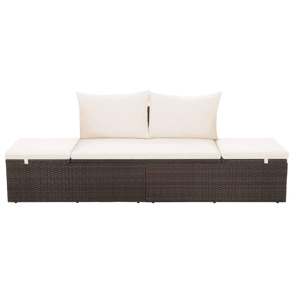 Patio Bed Brown 76.8"x23.6" Poly Rattan at Set Shop and Smile