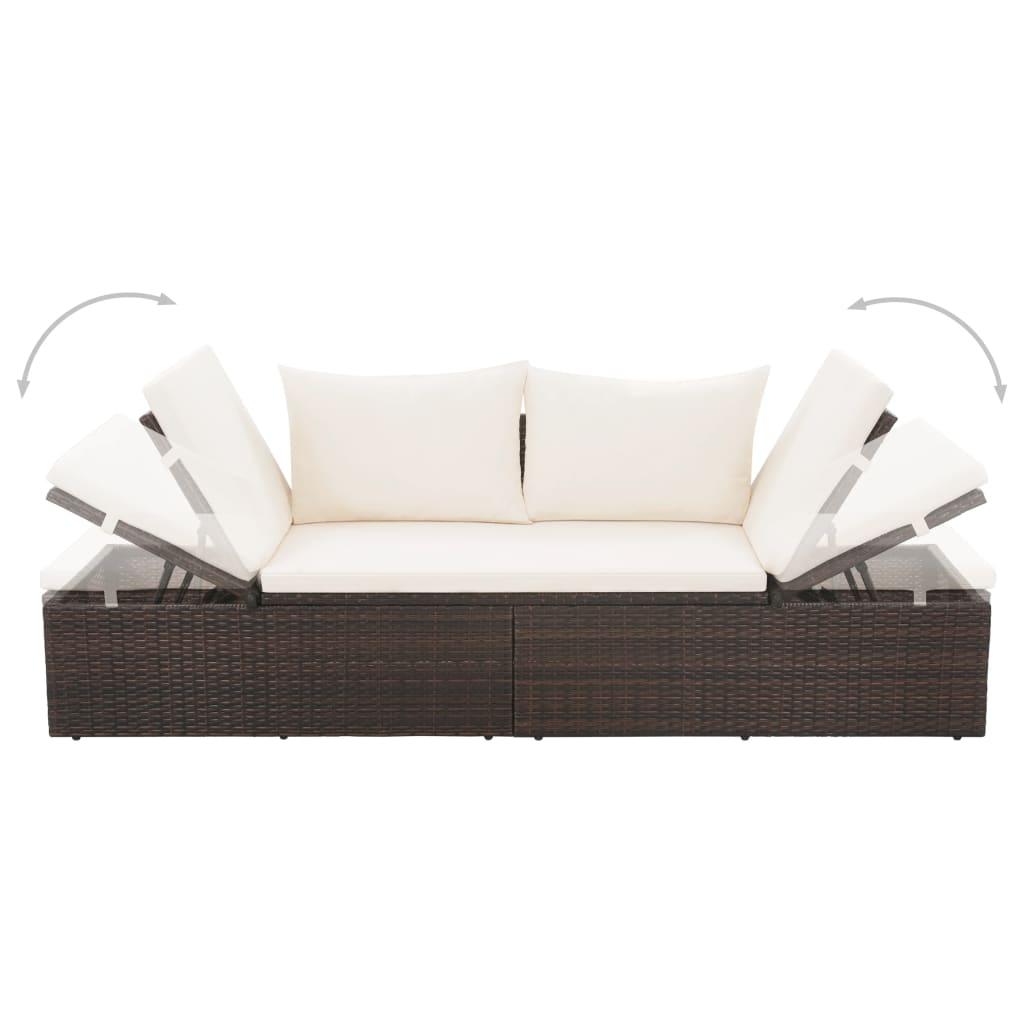 Patio Bed Brown 76.8"x23.6" Poly Rattan at Set Shop and Smile