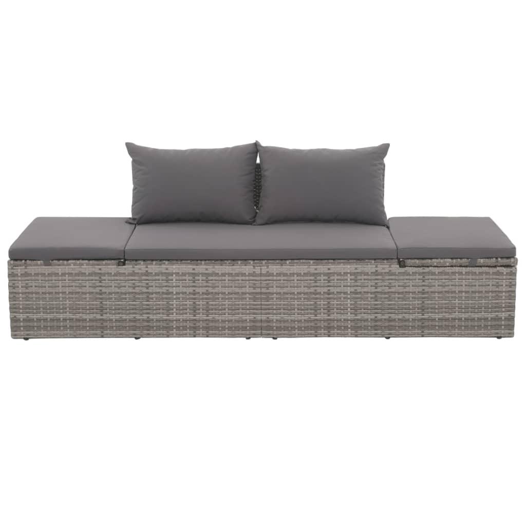 Patio Bed Gray 76.8"x23.6" Poly Rattan at Set Shop and Smile