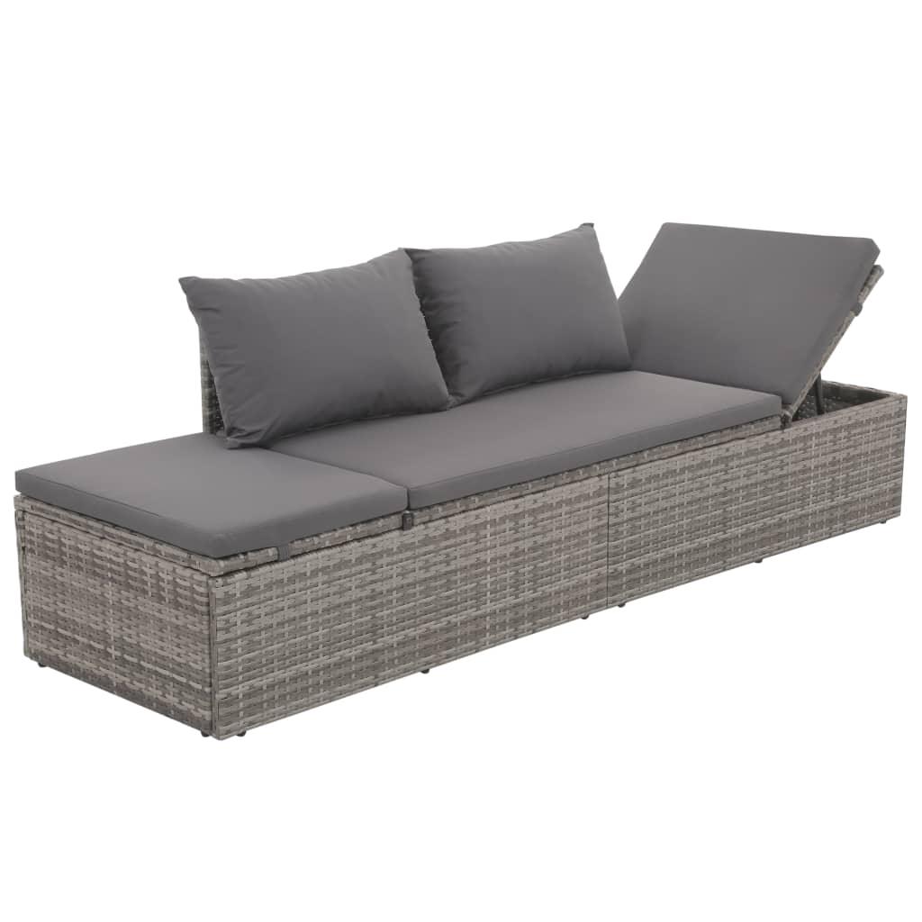 Patio Bed Gray 76.8"x23.6" Poly Rattan at Set Shop and Smile