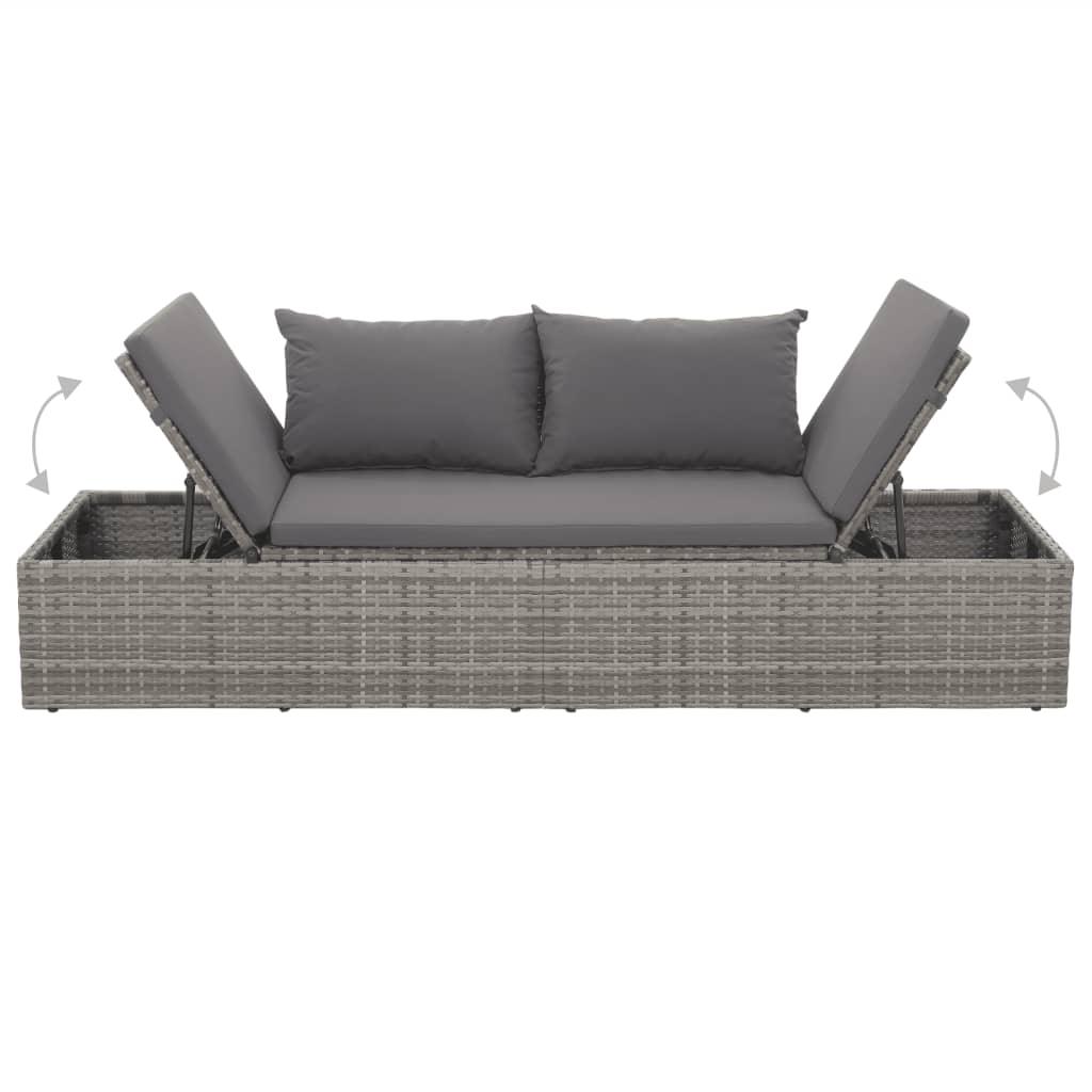 Patio Bed Gray 76.8"x23.6" Poly Rattan at Set Shop and Smile
