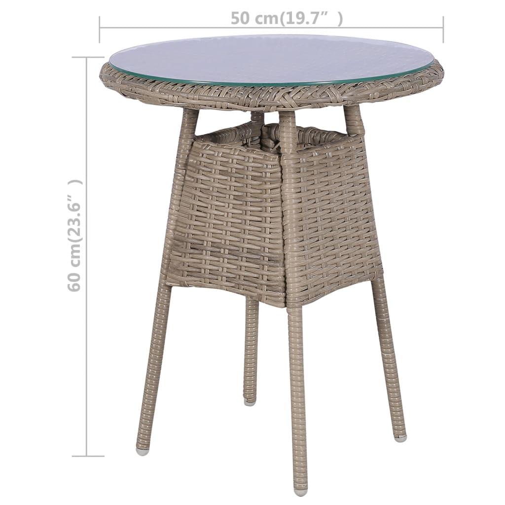 3 Piece Bistro Set with Cushions and Pillows Poly Rattan Brown at Set Shop and Smile