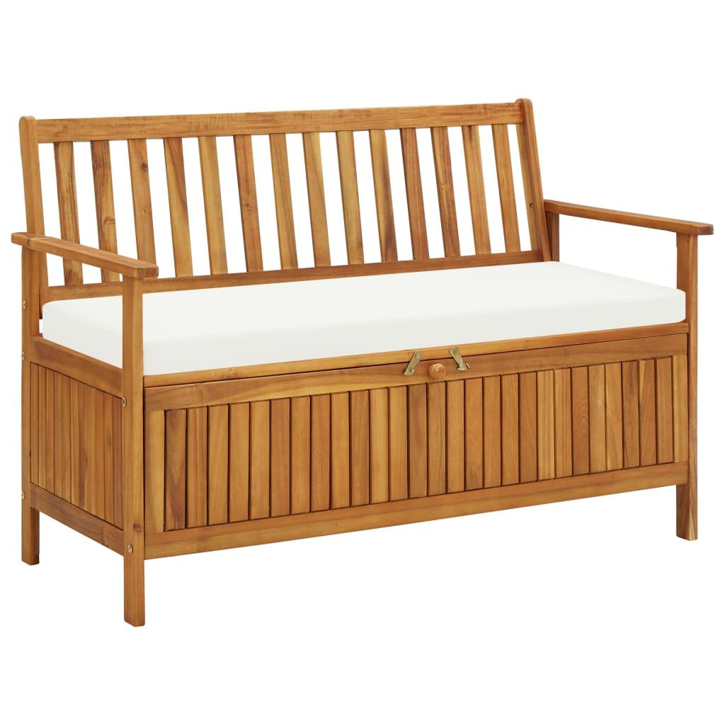 Patio Storage Bench Solid Acacia Wood 47.2"x24.8"x33.1" at Set Shop and Smile