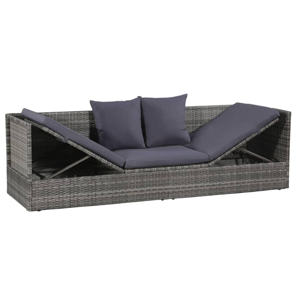 Patio Bed Gray 78.7"x23.6" Poly Rattan at Set Shop and Smile
