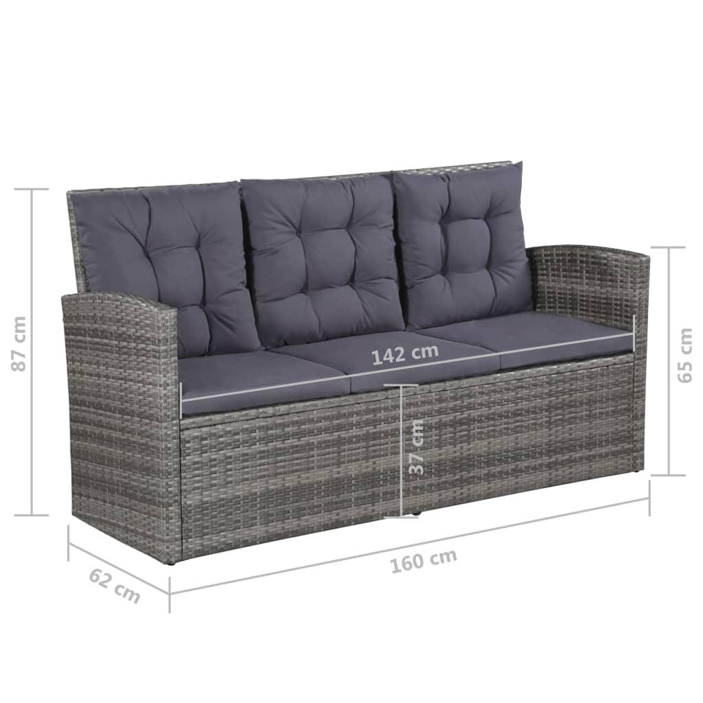 6 Piece Patio Lounge Set with Cushions Poly Rattan Gray at Set Shop and Smile