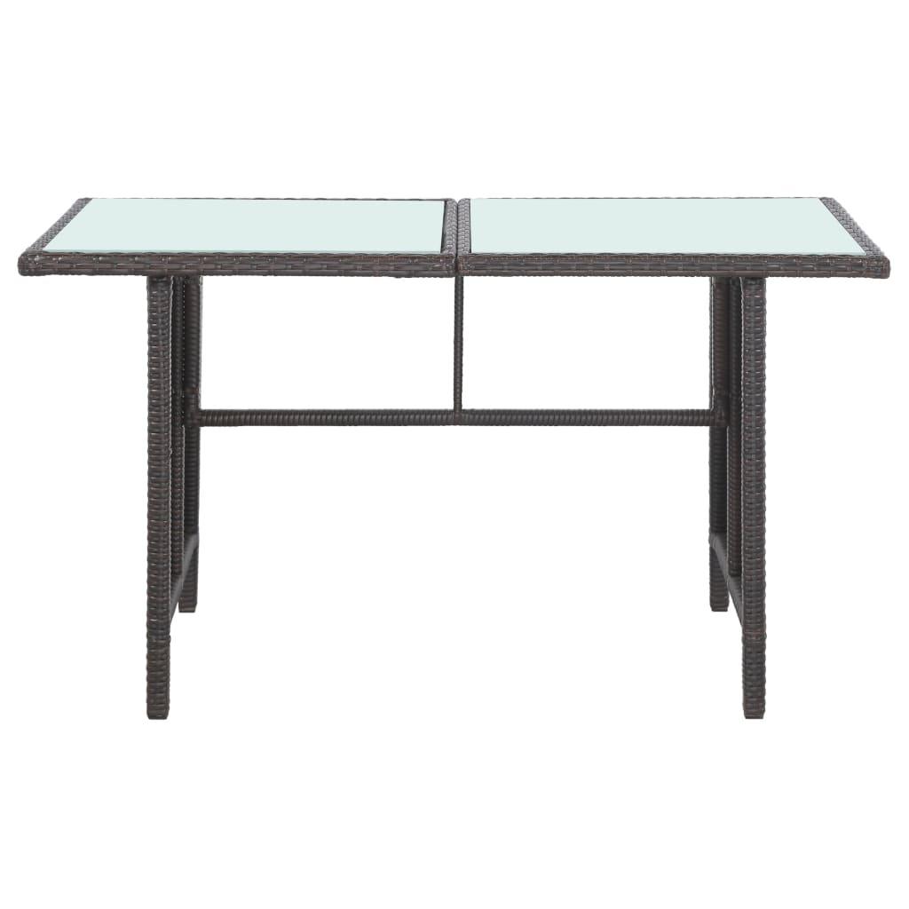 5 Piece Patio Lounge Set with Cushions Poly Rattan Brown at Set Shop and Smile